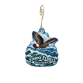 Oglethorpe S — Local inspiration custom wood ornament OC1813, photographic gold spiral hook