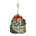 Ramapo Valley Gift Shoppe — Store identity custom wood ornament OC1820, photographic gold spiral hook