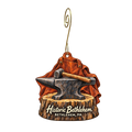 Historic Bethlehem — Store identity custom wood ornament OC1826, photographic gold spiral hook