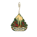 Historic Bethlehem — Christmas custom wood ornament OC1827, photographic gold spiral hook