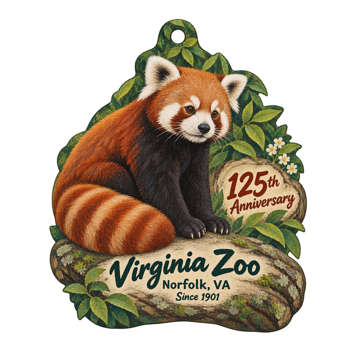 Virginia Zoo Gift Shop Logo custom wood ornament OC182 on white