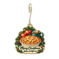 Julian Mercantile — Christmas custom wood ornament OC1830, photographic gold spiral hook