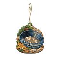 Julian Mercantile — Local inspiration custom wood ornament OC1831, photographic gold spiral hook