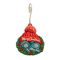 Alley Hats — Christmas custom wood ornament OC1833, photographic gold spiral hook