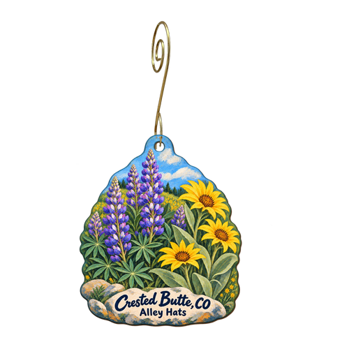 Alley Hats — Local inspiration custom wood ornament OC1834, photographic gold spiral hook