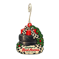 Road America Paddock Shop — Christmas custom wood ornament OC1836, photographic gold spiral hook