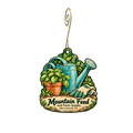 Mountain Feed and Farm Supply — Store identity custom wood ornament OC1841, photographic gold spiral hook