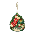The Artful Nest — Christmas custom wood ornament OC1845, photographic gold spiral hook