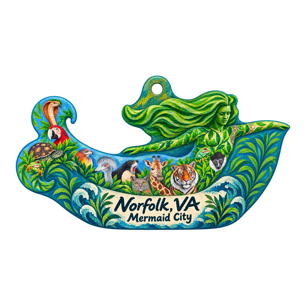 Virginia Zoo Gift Shop Town Icon custom wood ornament OC184 on white