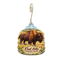 Flint Hills Discovery Center — Store identity custom wood ornament OC1853, photographic gold spiral hook