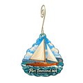 Expressions Apparel — Local inspiration custom wood ornament OC1858, photographic gold spiral hook
