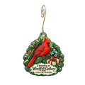 Windfall Gallery — Christmas custom wood ornament OC1869, photographic gold spiral hook