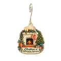 Ascension Interiors — Christmas custom wood ornament OC1872, photographic gold spiral hook