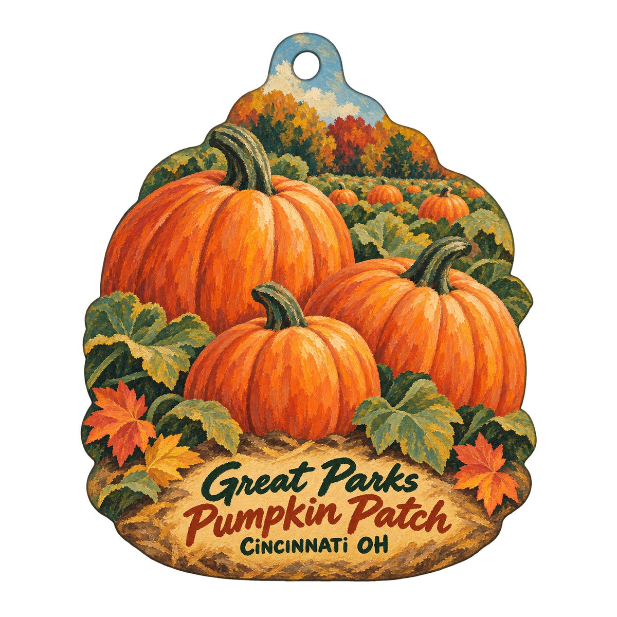 Great Parks of Hamilton County Town Icon custom wood ornament OC187 on white