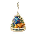 A Mano Galleries — Store identity custom wood ornament OC1883, photographic gold spiral hook