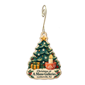 A Mano Galleries — Christmas custom wood ornament OC1884, photographic gold spiral hook