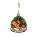 Seven Sisters Apothecary & Art — Christmas custom wood ornament OC1887, photographic gold spiral hook
