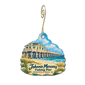 Johnnie Mercers Fishing Pier — Store identity custom wood ornament OC1889, photographic gold spiral hook