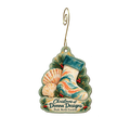 Donna Designs — Christmas custom wood ornament OC1893, photographic gold spiral hook