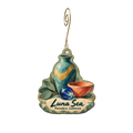 Luna Sea — Store identity custom wood ornament OC1907, photographic gold spiral hook