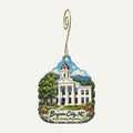 Bryson City Outdoors Town Icon custom wood ornament OC190 hanging on hook