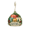 Coopers Uptown — Christmas custom wood ornament OC1914, photographic gold spiral hook