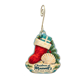 Maxwell's — Christmas custom wood ornament OC1917, photographic gold spiral hook