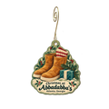 Abbadabba's — Christmas custom wood ornament OC1920, photographic gold spiral hook
