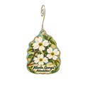 Abbadabba's — Local inspiration custom wood ornament OC1921, photographic gold spiral hook