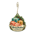 Local Global Finds — Christmas custom wood ornament OC1923, photographic gold spiral hook