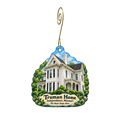 The Buck Stops Here — Local inspiration custom wood ornament OC1927, photographic gold spiral hook