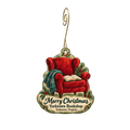 Yorktown Bookshop — Christmas custom wood ornament OC1932, photographic gold spiral hook