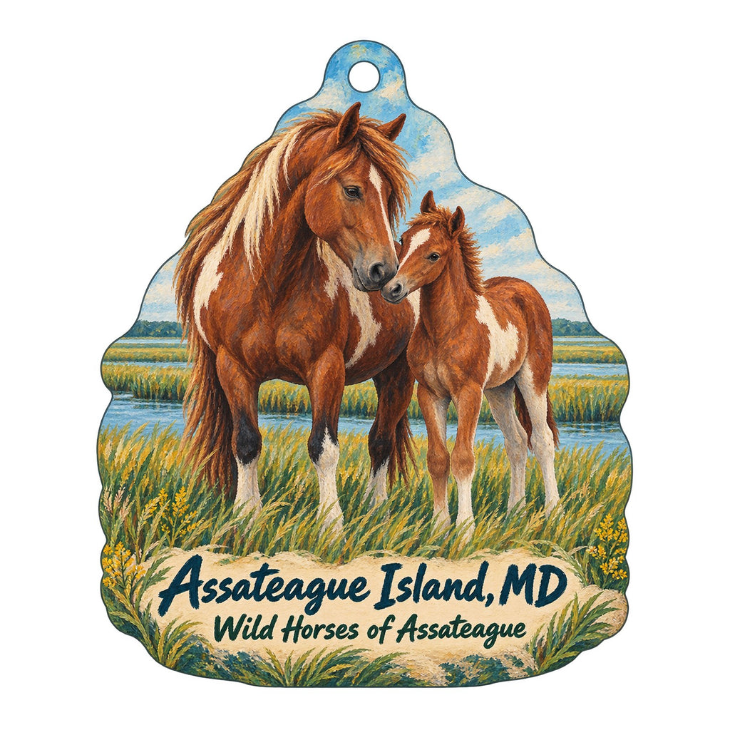 Assateague Island National Seashore Park Store Town Icon custom wood ornament OC193 on white