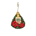 Seville Flower — Christmas custom wood ornament OC1941, photographic gold spiral hook