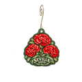 Seville Flower — Local inspiration custom wood ornament OC1942, photographic gold spiral hook