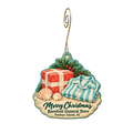 Barefoot General Store — Christmas custom wood ornament OC1953, photographic gold spiral hook