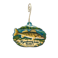 Richters Holdings — Local inspiration custom wood ornament OC1957, photographic gold spiral hook
