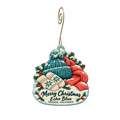 Echo Blue — Christmas custom wood ornament OC1959, photographic gold spiral hook
