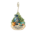 Artistic Creations of Long Grove — Store identity custom wood ornament OC1964, photographic gold spiral hook