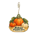 Bishop's Pumpkin Farm — Store identity custom wood ornament OC1973, photographic gold spiral hook
