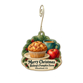 Bishop's Pumpkin Farm — Christmas custom wood ornament OC1974, photographic gold spiral hook