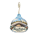 The Market Place dba Souvenir City — Christmas custom wood ornament OC1983, photographic gold spiral hook