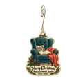 Rediscovered Books — Christmas custom wood ornament OC1989, photographic gold spiral hook