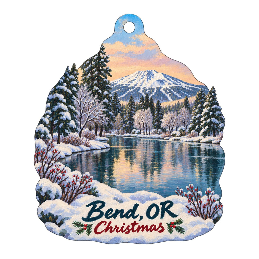 Newport Avenue Market Christmas custom wood ornament OC198 on white