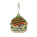 Corky's Garden Path — Local inspiration custom wood ornament OC1999, photographic gold spiral hook