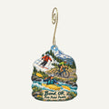 Newport Avenue Market Town Icon custom wood ornament OC199 hanging on hook