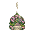 The Garden Store at Mendocino Coast Botanical Garden — Store identity custom wood ornament OC2000, photographic gold spiral hook