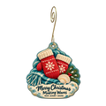 Making Waves — Christmas custom wood ornament OC2007, photographic gold spiral hook