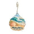 Making Waves — Local inspiration custom wood ornament OC2008, photographic gold spiral hook