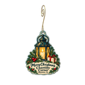 Chantilly Corner — Christmas custom wood ornament OC2010, photographic gold spiral hook